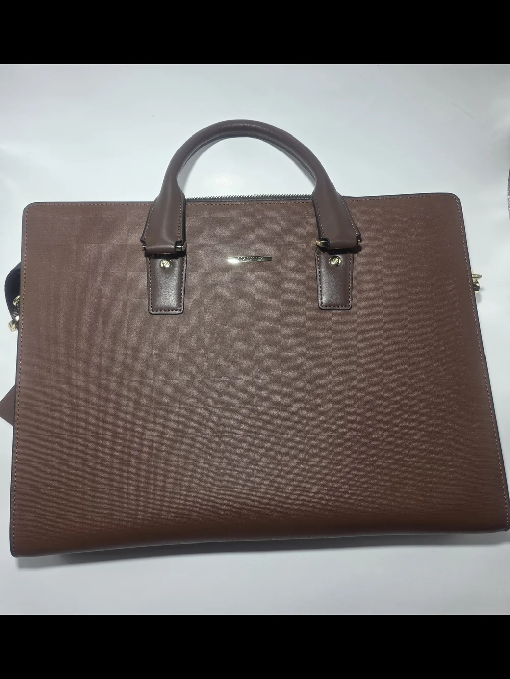 Bostanten Leather Laptop Briefcase Brown Business Bag Mens Womens Shoulder Strap
